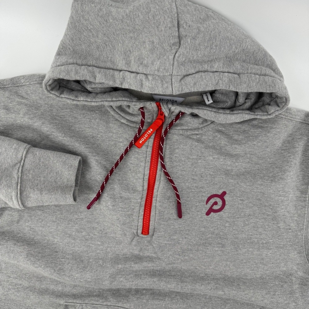 Peloton Womens Size Medium Heavy weight Relaxed 1/4 Zip Hoodie Gray